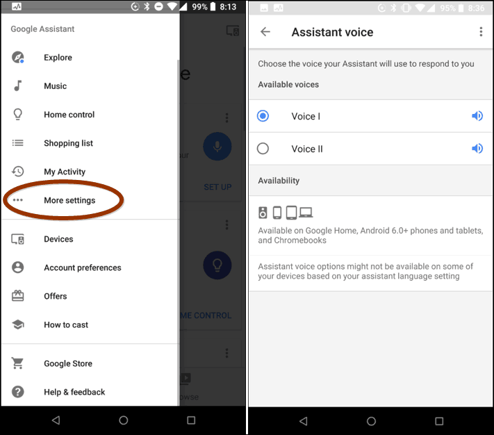 שנה את Google Assistant Voice