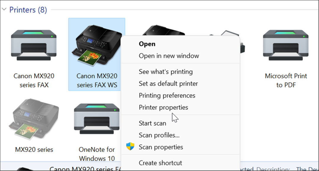 מאפייני מדפסת חולקים מדפסת ב-Windows 11