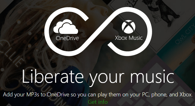 גש לאוסף המוסיקה שלך מ- OneDrive דרך Xbox Music