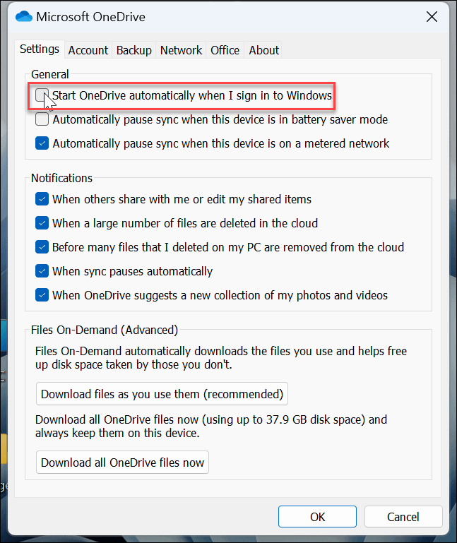 השבת את OneDrive ב-Windows 11