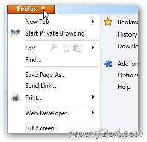 אפשרויות חץ של Firefox