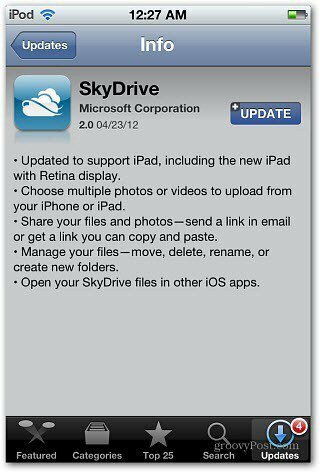 עדכון SkyDrive iOS