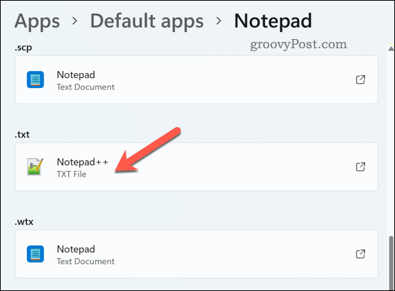 הגדר סיומות קבצים של Notepad++