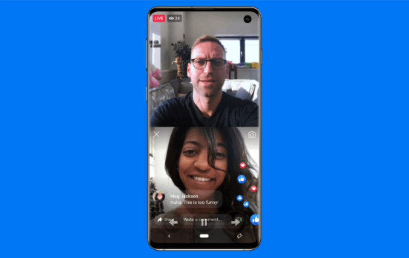פייסבוק מחזירה את Live Live המאפשר למנהלי עמודים או לבעלי פרופילים לבחור אורח שיעלה עימם בשידור חי בזמן שידור נייד.