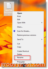 כיצד לשנות שם של קובץ ב- Windows Vista:: groovyPost.com