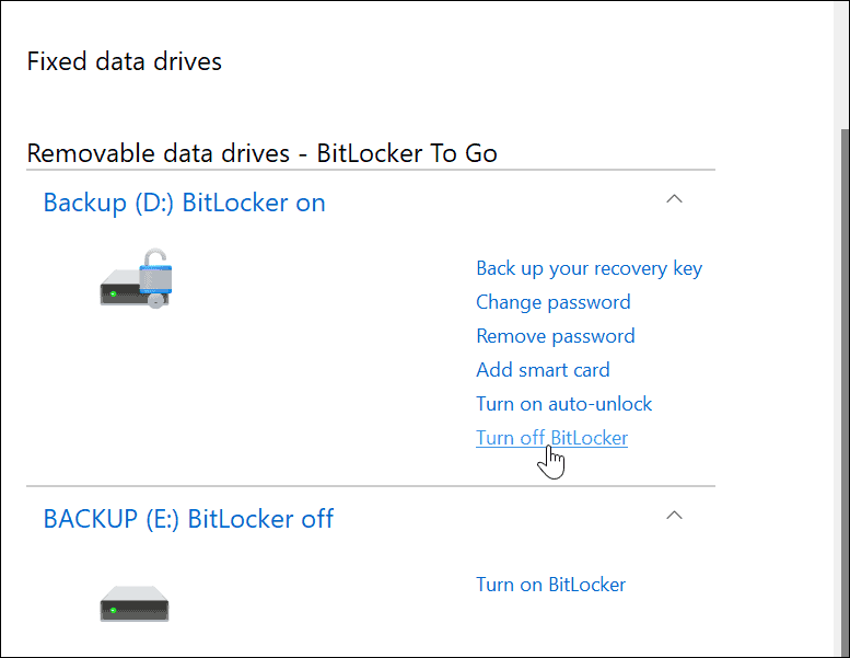 השתמש ב-BitLocker to Go ב-Windows 11