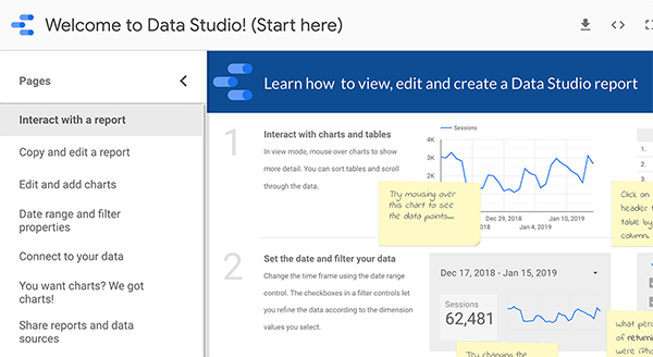 כיצד להתחיל ב- Google Data Studio, טיפ 1