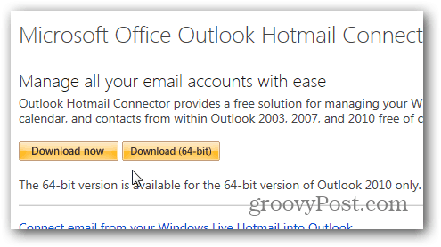 מחבר Hotmail של Outlook.com - הורד