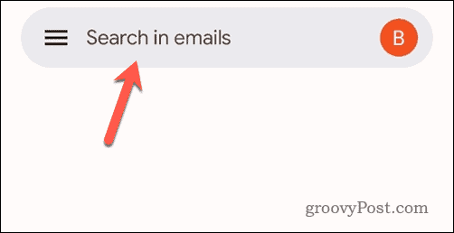 הקש על שורת החיפוש בנייד Gmail