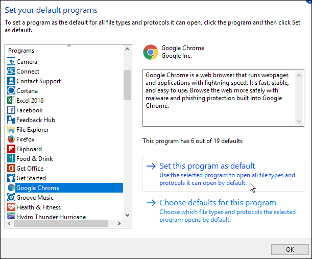 שנה את דפדפן ברירת המחדל בעדכון יום השנה ל- Windows 10