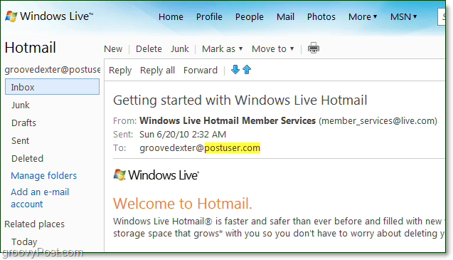 הדוא"ל שלך בדומיין שלך מ- Windows Live