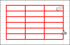 צייר רשת גבול ב- Excel