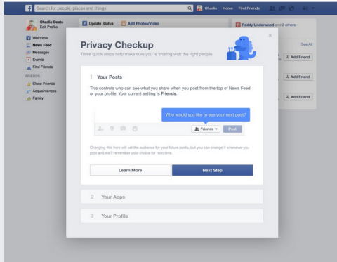 בדיקת פרטיות של פייסבוק