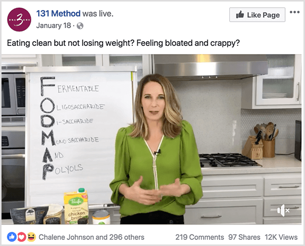עמוד הפייסבוק של שיטת 131 מפרסם סרטון על אכילה נקייה.