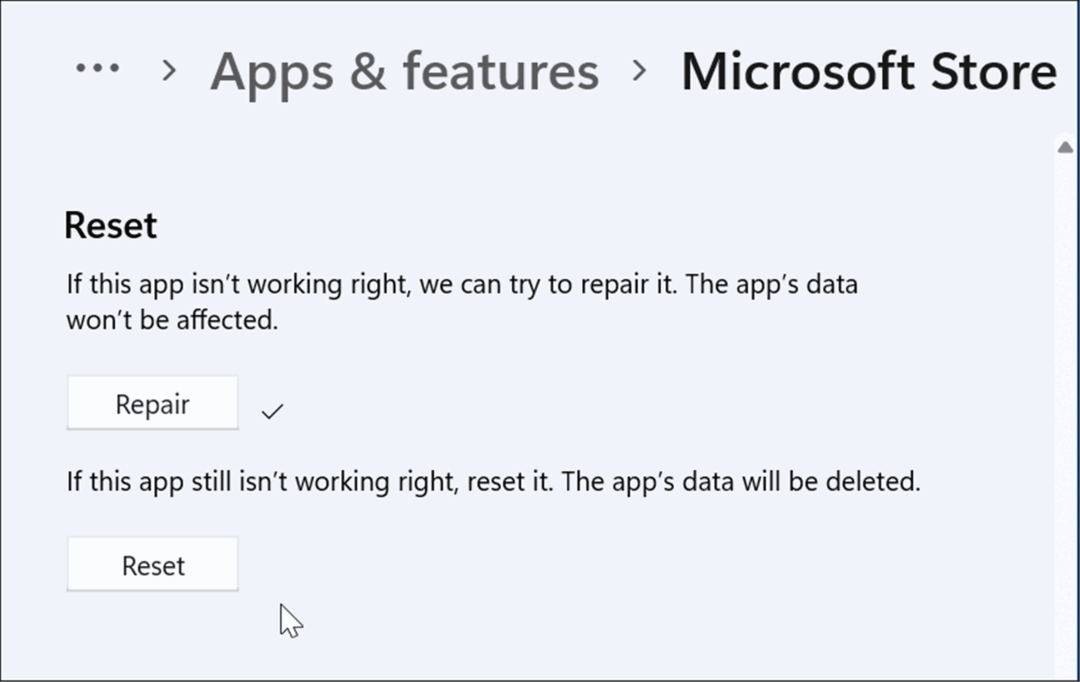 אפס או תקן את האפליקציה Microsoft Store לא עובד על Windows 11