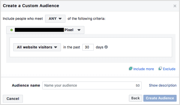 פייסבוק יוצרים אתר קהל מותאם אישית