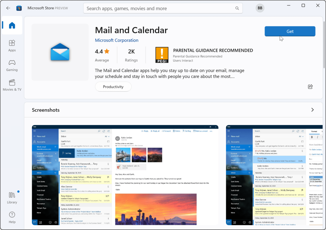 התקן מחדש את אפליקציית הדואר של Microsoft Store