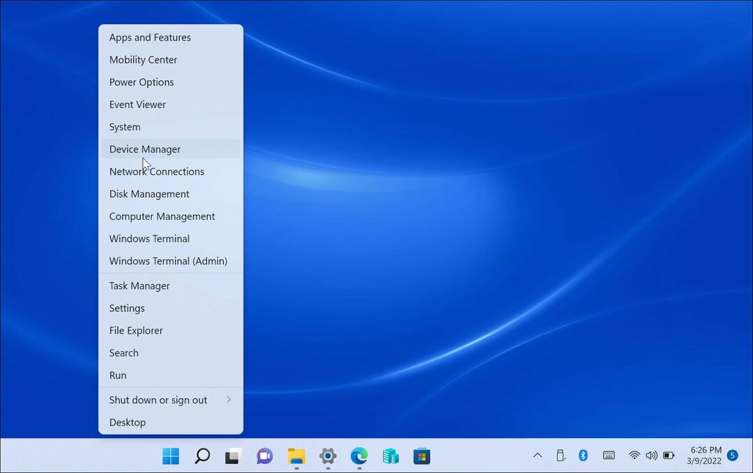 תפריט מנהל ההתקנים של Windows 11