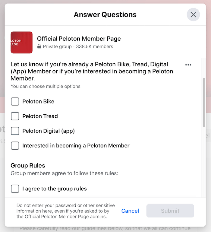 דוגמה לשאלות סינון קבוצות בפייסבוק לקבוצת העמודים הרשמית של פלוטון