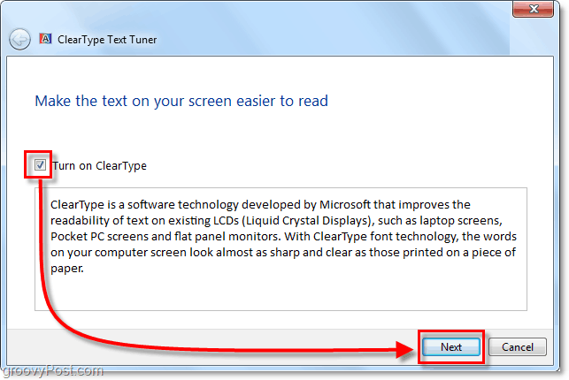 כיצד לקרוא טקסט ב- Windows 7 קל יותר עם ClearType