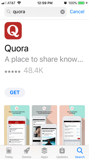 גישה ל- Quora במחשב שולחני או נייד.