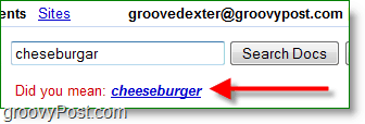 לעולם אל תיתקע שוב כהלכה צ'יזבורגר! ל- Google Docs יש הצעות לאיות 