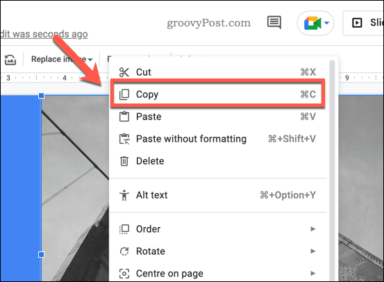 העתק תמונה ב-Google Slides