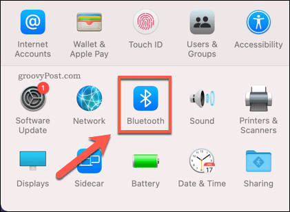 פתיחת תפריט הגדרות Bluetooth ב- Mac