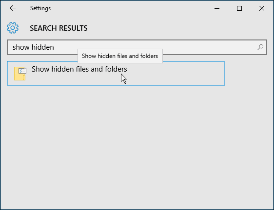 חיפוש הגדרות Windows 10