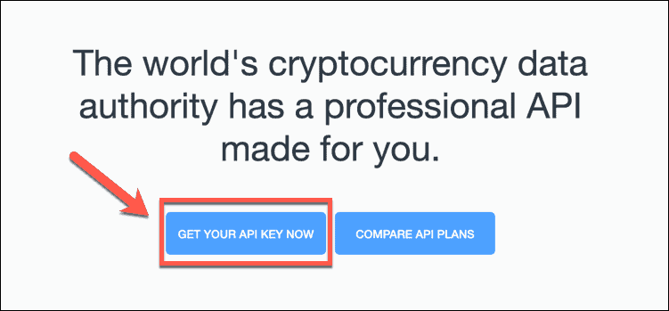 coinmarketcap קבל מפתח API