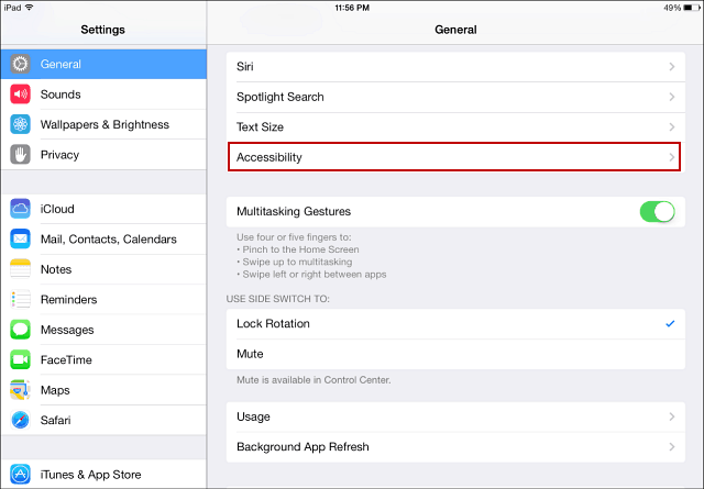 נגישות ל- iOS 7