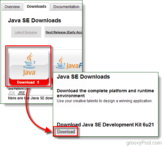 הורד את סביבת זמן הריצה של Java