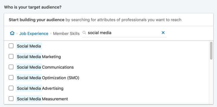 תוצאות חיפוש של 'מדיה חברתית' למיקוד מיומנויות של חברי LinkedIn