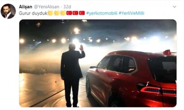 שיתוף המכוניות המקומי של הנשיא ארדואן הרעיד את המדיה החברתית! עלייה במספר העוקבים ...