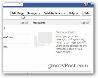 לנהל את עמוד העריכה של זכויות הדף של פייסבוק