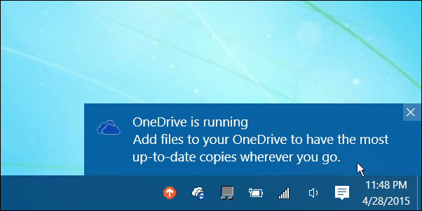 הודעה ב- Windows 10