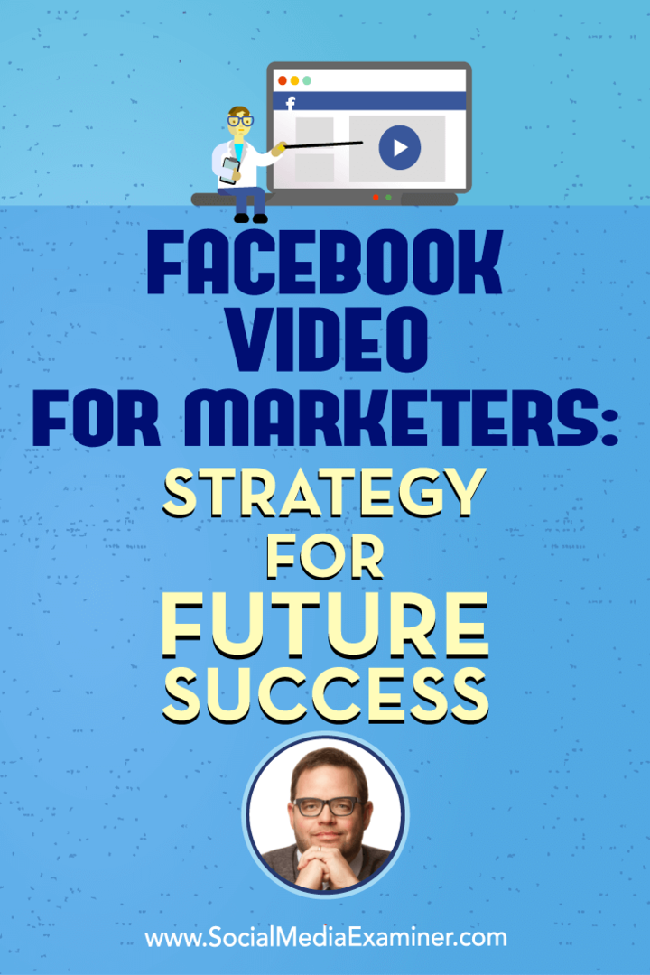 סרטון פייסבוק למשווקים: אסטרטגיה להצלחה עתידית הכוללת תובנות של ג'יי באר בפודקאסט לשיווק במדיה חברתית.