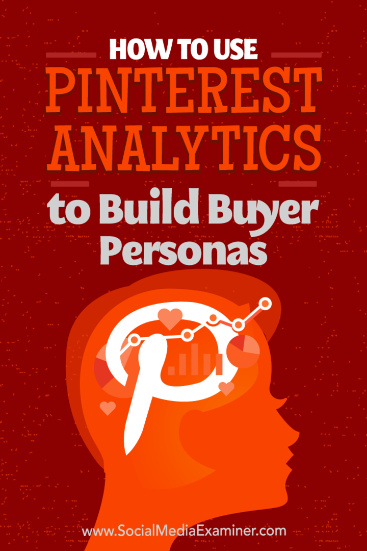 כיצד להשתמש ב- Pinterest Analytics לבניית אישיות של קונים מאת אנה גוטר בבודקת מדיה חברתית.