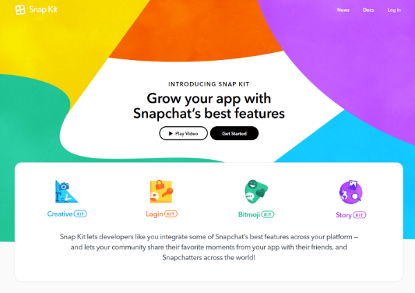 Snap בע"מ הציגה את Snap Kit, ערכת מפתחים מן המניין המאפשרת ליצרני אפליקציות להביא כמה מהחלקים הטובים ביותר ב- Snapchat לאפליקציות שלהם.