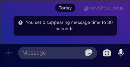 טיימר תפוגה של הודעה אות הודעה של 30 שניות