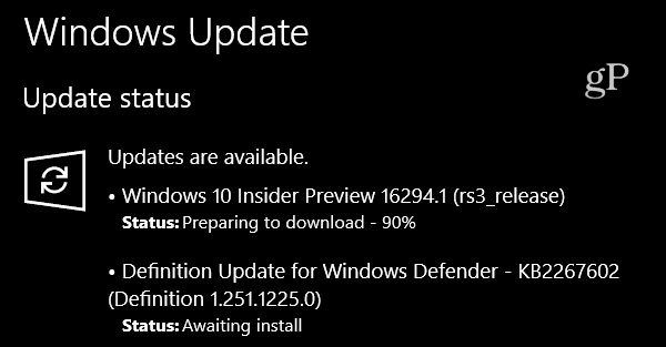 תצוגה מקדימה של Windows 10 Insider Build 16294
