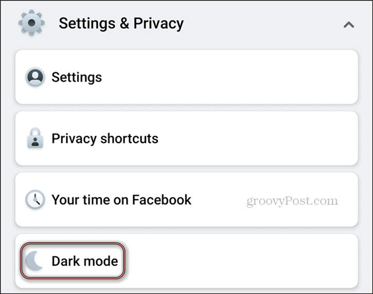 מצב כהה של פייסבוק הגדרות אנדרואיד פרטיות מצב כהה