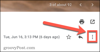 סמל תפריט בן שלוש נקודות ב- Gmail