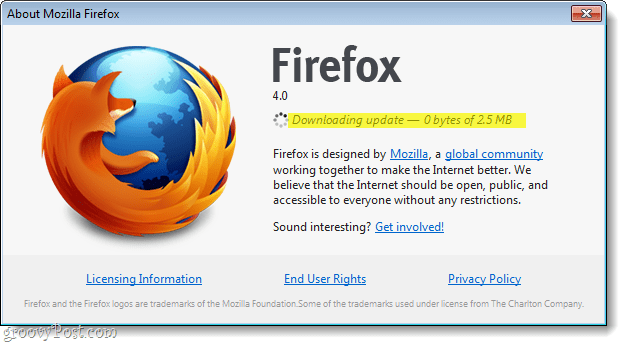 כיצד לעדכן ידנית את Firefox 4