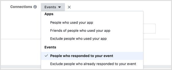 למקד מודעות פייסבוק לאנשים שהגיבו לאירוע