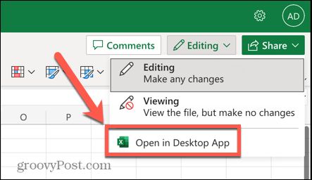 אפשרות פתיחה של Excel באפליקציית שולחן העבודה