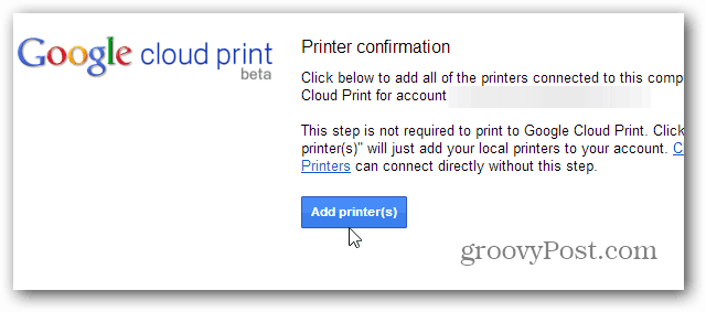 הוסף PRinters Cloud Print
