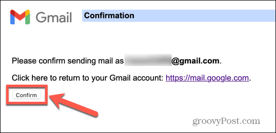 אישור כינוי של gmail