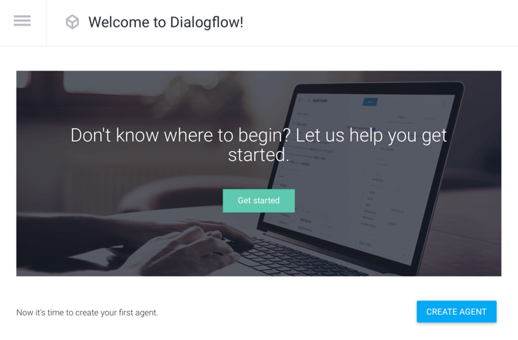 צור אפשרות סוכן ב- Dialogflow
