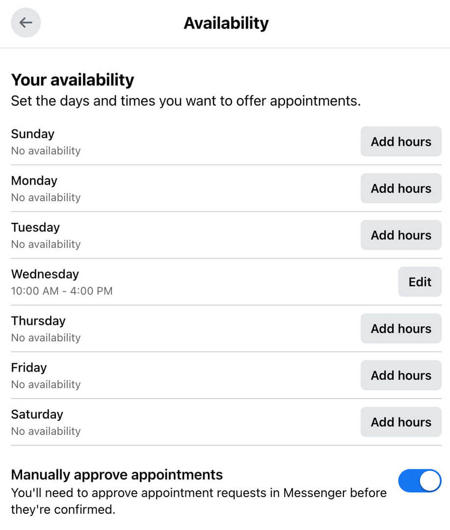 איך-להגדיר-ספר-עכשיו-או-לשמור-כפתור-פעולה-עם-חדשות-facebook-experience-set-up-appointments-scheduling-tool-edit-availability-input-schedule- לאשר-מינויים-דוגמה-13
